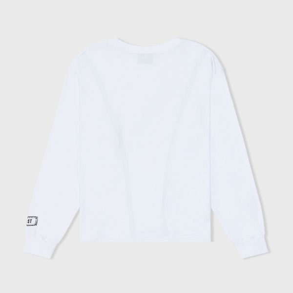 White Baseball Long Sleeve Tee