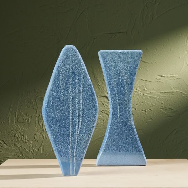 'Condensation' Series, Set of Two Glazed Ceramic Sculptures in Blue by Eunsol Kim, The Netherlands, 2025