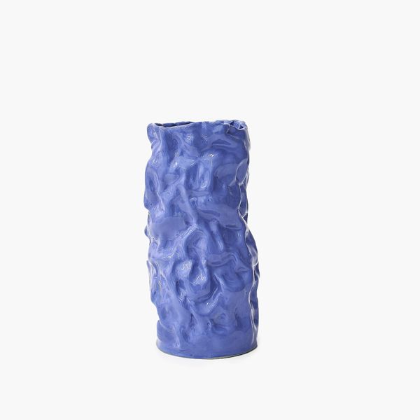 Wrinkled Blue Vase