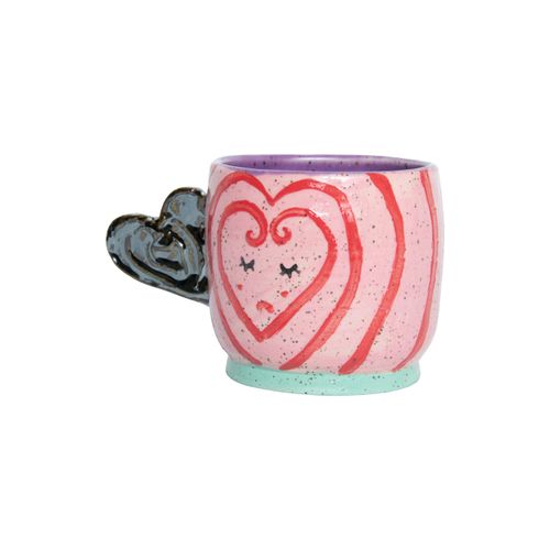 Pink Metal Heart Mug
