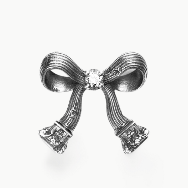 Corinthian Bow Stud Earring - Natural Diamond