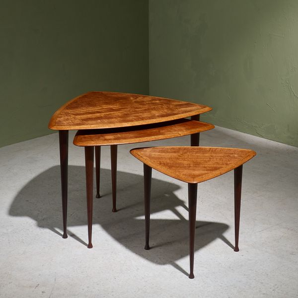 Nesting Tables in Teak and Oak by Poul Jensen, Scandinavian 1960s