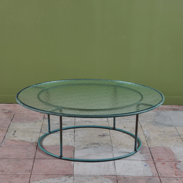 Bronze Round Patio Coffee Table by Walter Lamb for Brown Jordan