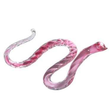 Hand-Blown Snake - Pink/Clear