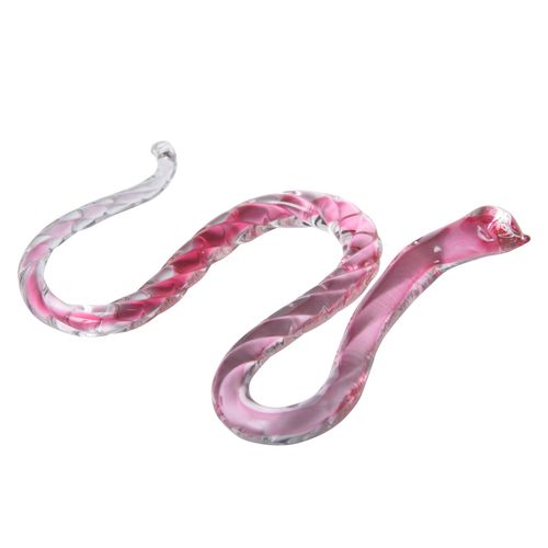 Hand-Blown Pink/Clear Snake