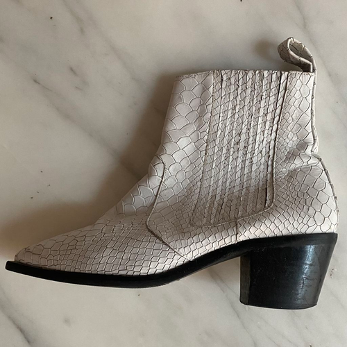 Flattered White Snake Cowboy Boots