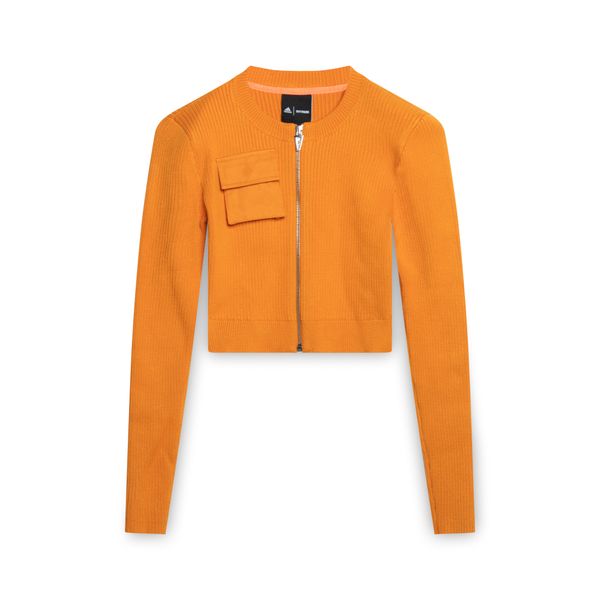 Adidas x Ivy Park Orange Cropped Knit Zip Up