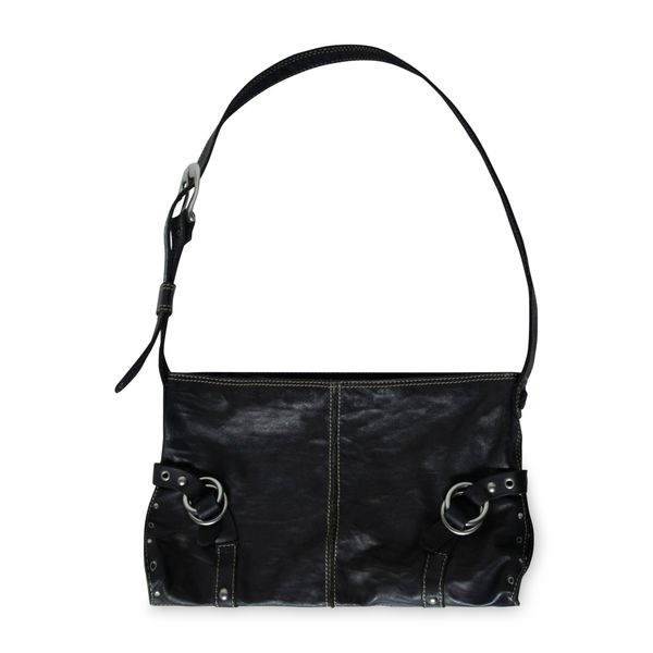 Vintage Leather Buckle Crossbody Bag