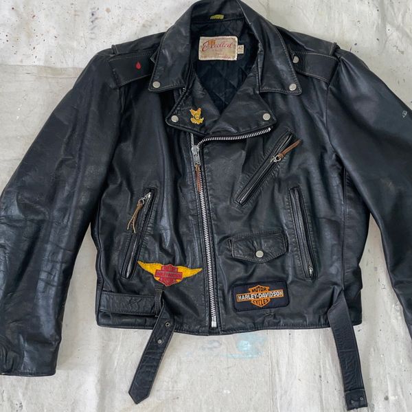 Vintage 1960s Harley Davidson Leather Motorcycle Jacket