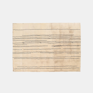 Cream Woodlines Area Rug by Naja Utzom Popov for Carl Hanse, 2021