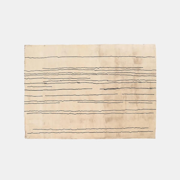 Cream Woodlines Area Rug by Naja Utzom Popov for Carl Hanse, 2021