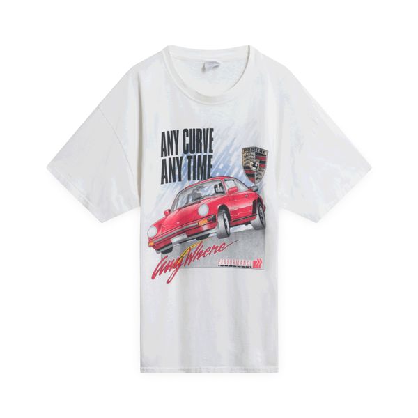 90s Porsche White "Anywhere" Tee