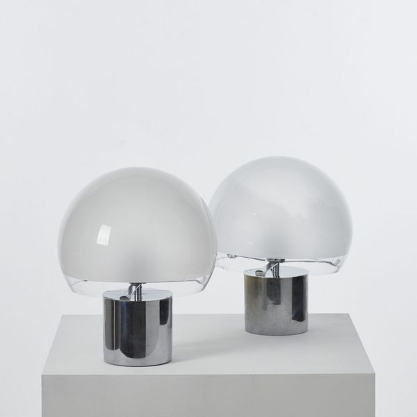 Pair of Luigi Caccia Dominioni LTA6 Porcino Table Lamps Azucena, Italy, 1970s