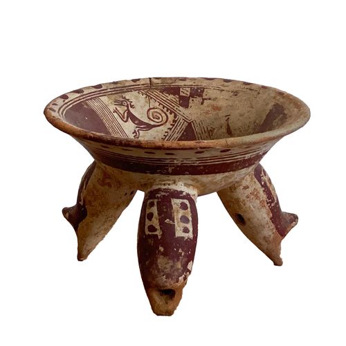 Mayan Culture Painted Ceramic Bowl