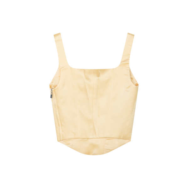 Naomi Yellow Satin Tank