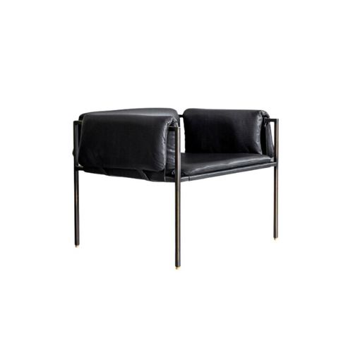 Flow Chair - Black Leather and Steel - ATRA