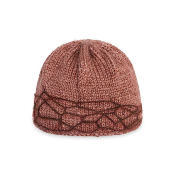 Distressed Beanie in Flesh Pink