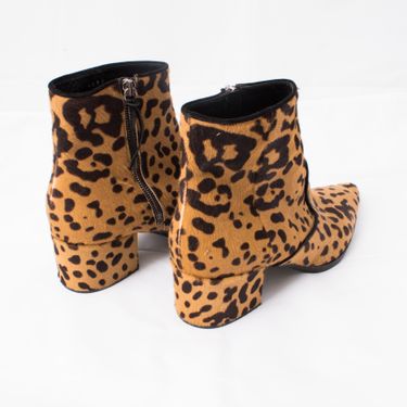 Miu Miu Ponyhair Cheetah Print Ankle Boot