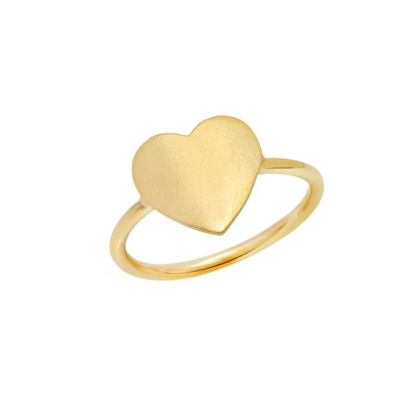 14k Yellow Gold Large Solid Heart Ring