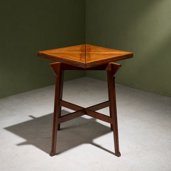 Envelope Game Table in Oak, The Netherlands, 1910-1920s