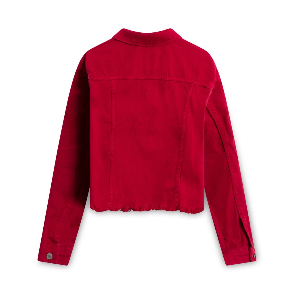 Brandy Melville John Galt Denim Jacket - Red by Eddie Mitsou