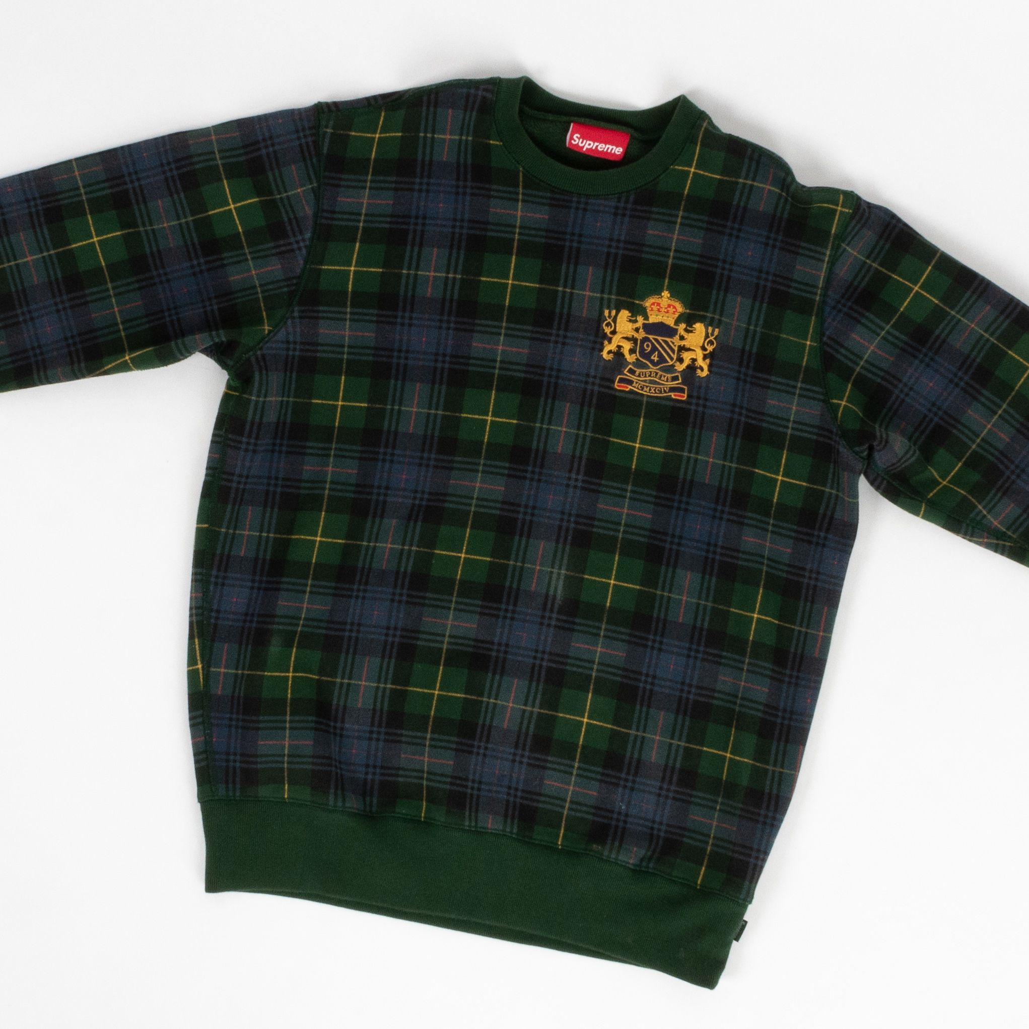 Supreme Crest Logo Tartan Plaid Crewneck by Emily Oberg | Basic.Space