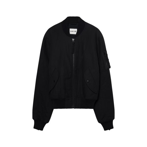 Helmut Lang Crossover-strap Brushed-cotton Black Bomber Jacket