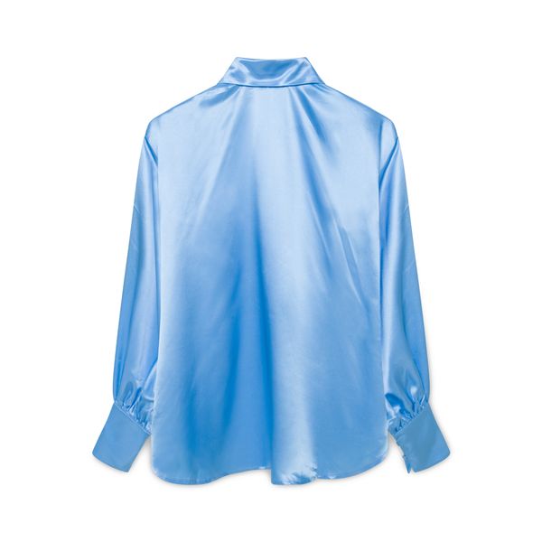 Daphale Studios x Cozy World Blue Satin Shirt