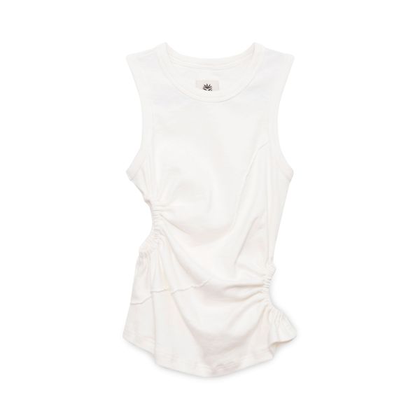 White Camino Cut-Out Tank Top