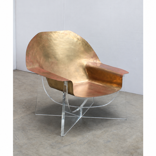 Hammered Brass Chair by Philippe Hiquily