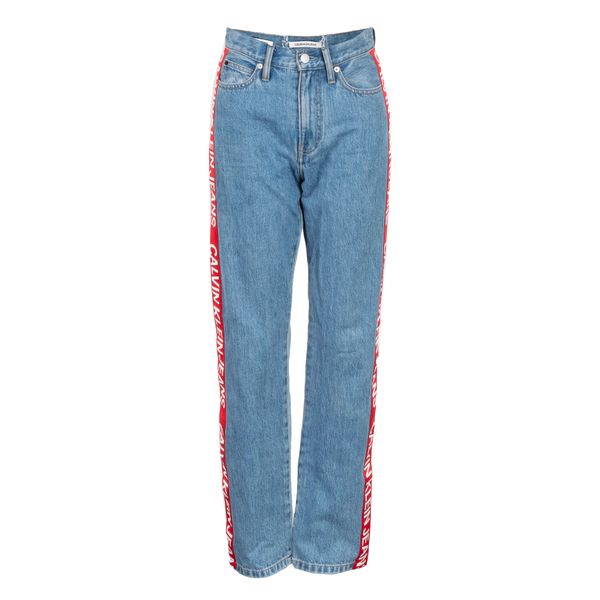 Calvin Klein Jeans Logo Stripe Straight Leg Jeans