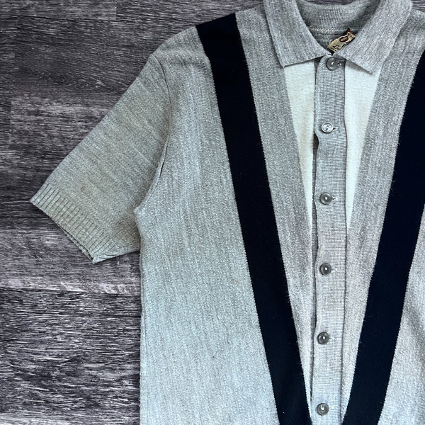 1960s Button Down Striped Polo