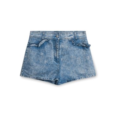 Zimmerman Denim Shorts with Ruffle Pockets - Blue
