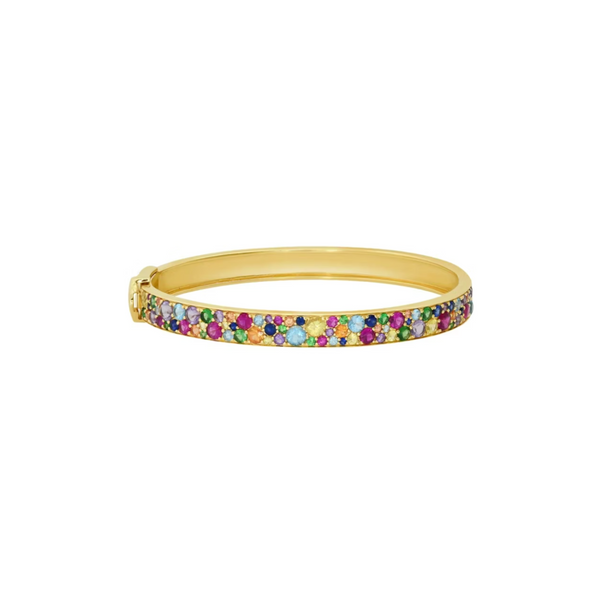 Eriness Rainbow Sapphire Multi Cluster Bangle Bracelet