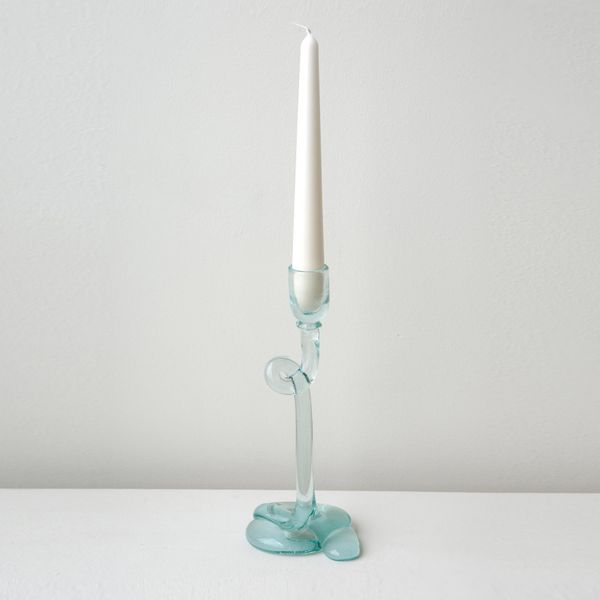 Thaw - Recycled Glass Candlestick in Clear