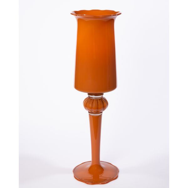 Regal Footed Flower Vase - Tubulate - Persimmon