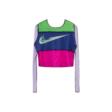 JJVintage Reworked Nike Long Sleeve Top in Green/Blue/Pink