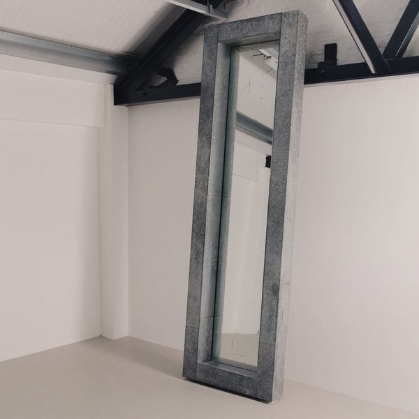Custom Oversized Mirror in Galvanised Zinc by Tom Dixon, 1993