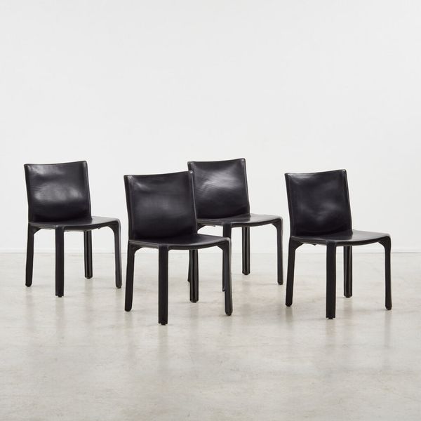 Set of six Mario Bellini Mod. Cab 412 Chairs Cassina, Italy, 1977