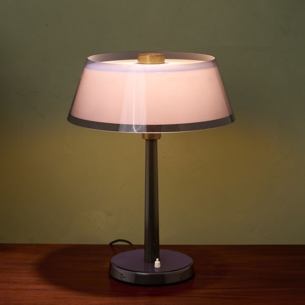 Tuomas Desk Lamp with Purple Shade by Yki Nummi, Finland 1950s