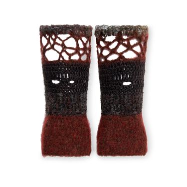 Short Distressed Leg Warmers in Red