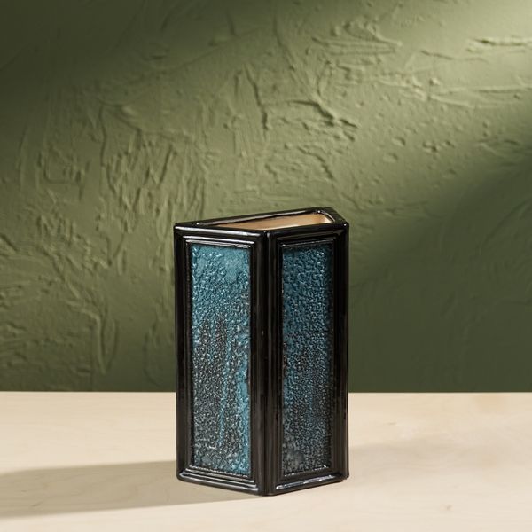 'Window' Series W1 Glazed Ceramic Sculpture in Black and Blue by Eunsol Kim , The Netherlands, 2025"