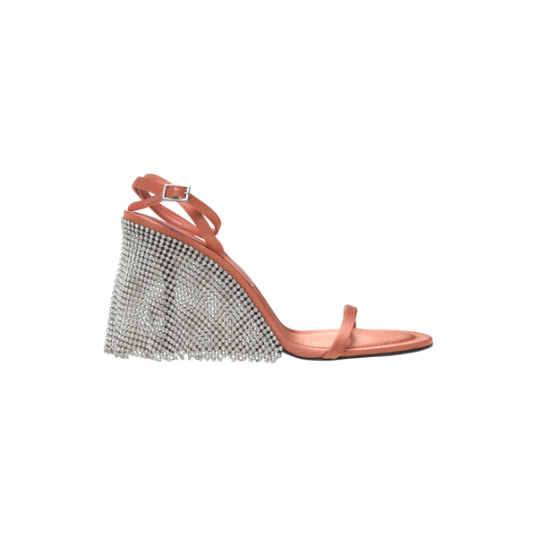 Kate Sandal 90MM Round in Orange Silk