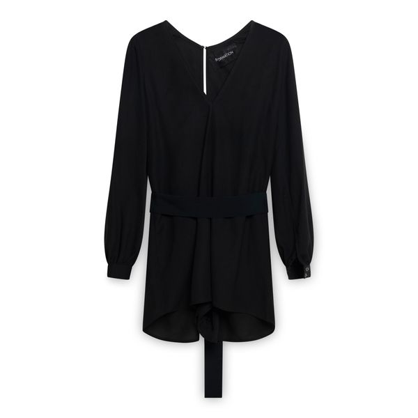 Reformation Black Long Sleeve Romper