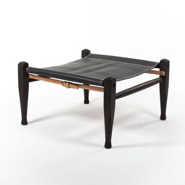 Black Safari Footstool by Kaare Klint for Carl Hansen, 2021