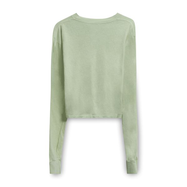 John Elliot Pistachio Long Sleeve Cropped Tee