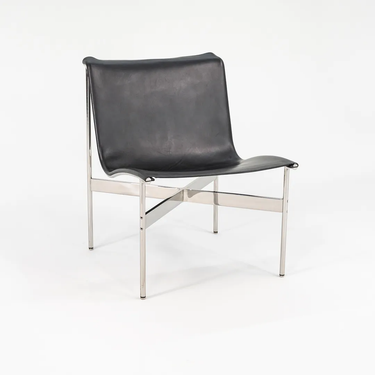 Black Leather TG-12 Sling Lounge Chair by Gratz Industries, 2021