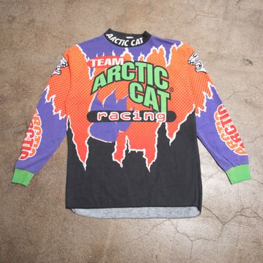 Orange and purple 'Team Arctic Cat' moto shirt