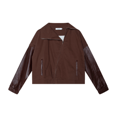 Convertible Bomber Jacket in Brown