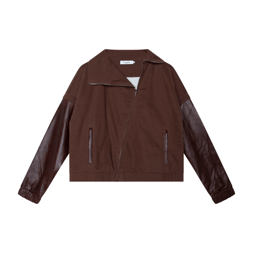 Convertible Bomber Jacket in Brown